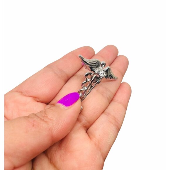 Pin Staff of Hermes Caduceus Medical Doctor Symbol Medicine Medical Broch Silver - Picture 4 of 5